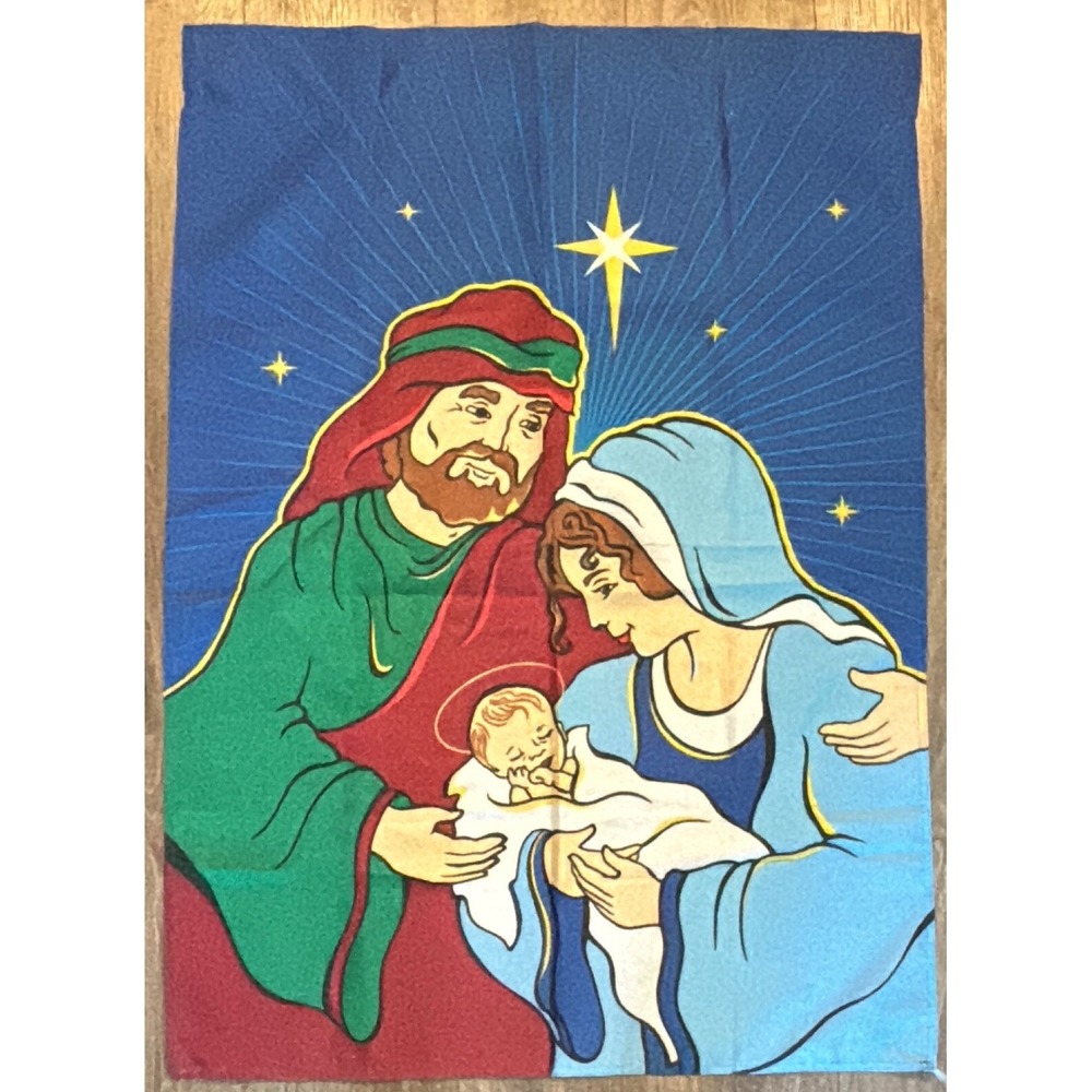 Nativity Garden Flag‎ Two Sided ~29x41"